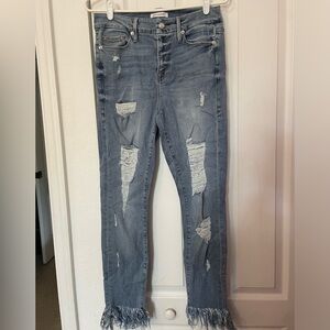 Good American Good Legs Fray Jeans Size 8 29